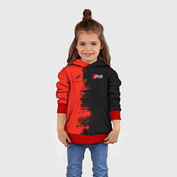 Толстовка-худи детская AUDI quattro black and red, цвет: 3D-красный — фото 2