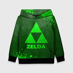 Толстовка-худи детская Zelda - green gradient, цвет: 3D-черный