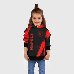 Толстовка-худи детская Napoli - red gradient вертикально, цвет: 3D-черный — фото 2