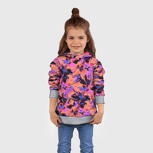 Детская толстовка Абстрактные цветы - текучая краска / 3D-Меланж – фото 4