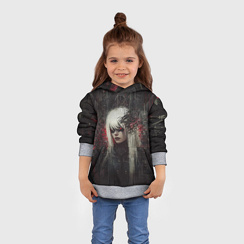 Детская толстовка Беловолосая девушка-киборг / 3D-Меланж – фото 4