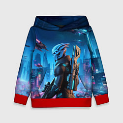 Толстовка-худи детская Mass Effect - neon glow fantastic, цвет: 3D-красный