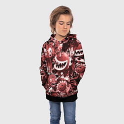 Толстовка-худи детская Растения против зомби в красном цвете, цвет: 3D-черный — фото 2