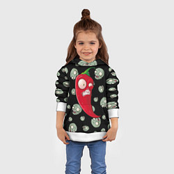 Толстовка-худи детская Перчик из игры растения против зомби, цвет: 3D-белый — фото 2