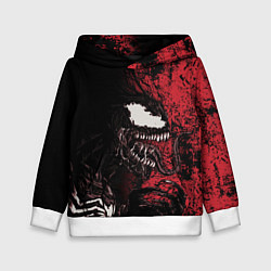 Толстовка-худи детская Веном на красном, цвет: 3D-белый