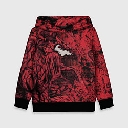 Толстовка-худи детская Красный веном текстура Карнажа, цвет: 3D-черный