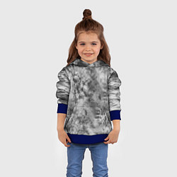 Толстовка-худи детская Серый тай дай - абстракция, цвет: 3D-синий — фото 2