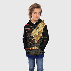 Толстовка-худи детская Сленг геймеров танкистов, цвет: 3D-синий — фото 2