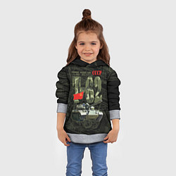Толстовка-худи детская Танк Т-62 советский средний танк, цвет: 3D-меланж — фото 2