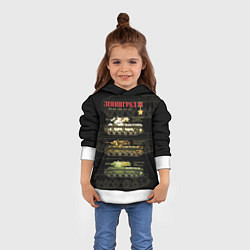 Толстовка-худи детская Ленинград - защита города 1941-1942, цвет: 3D-белый — фото 2