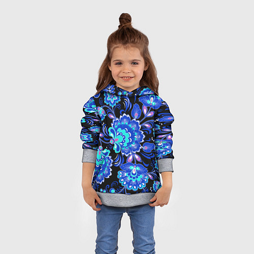 Детская толстовка Хохлома негатив / 3D-Меланж – фото 4