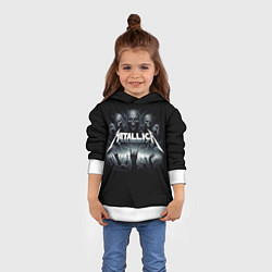 Толстовка-худи детская Metallica thrash metal - gesture, цвет: 3D-белый — фото 2
