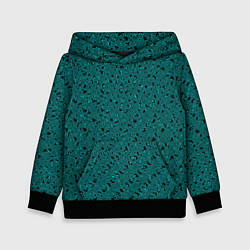 Толстовка-худи детская Тёмный бирюзовый с чёрным текстура, цвет: 3D-черный