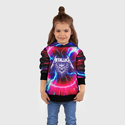 Толстовка-худи детская Metallica - neon glow, цвет: 3D-черный — фото 2