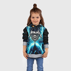 Толстовка-худи детская Neon glow - Metallica, цвет: 3D-меланж — фото 2