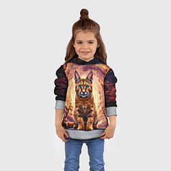 Толстовка-худи детская Каракет в космосе, цвет: 3D-меланж — фото 2