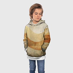 Толстовка-худи детская Бежево-золотые полосы с блестками, цвет: 3D-белый — фото 2