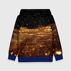 Толстовка-худи детская Золотистые крупицы на черном, цвет: 3D-синий