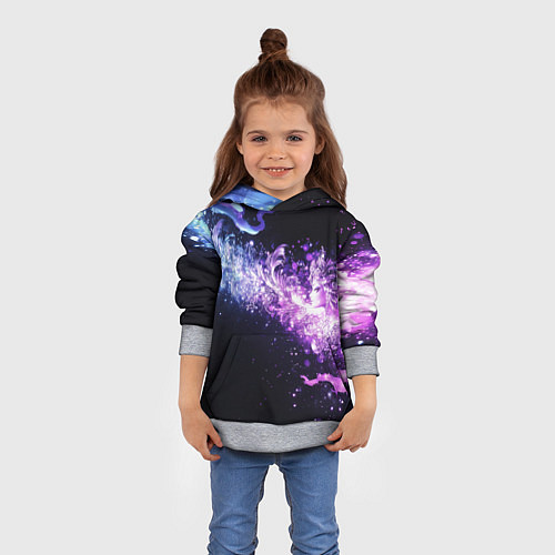 Детская толстовка Фиолетово-синяя абстрактная волна / 3D-Меланж – фото 4