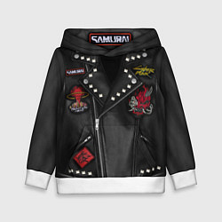 Детская толстовка Косуха с нашивкой самурая киберпанк