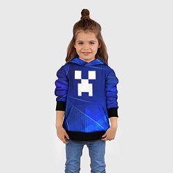 Толстовка-худи детская Minecraft blue poly, цвет: 3D-черный — фото 2