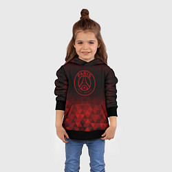 Толстовка-худи детская PSG red poly, цвет: 3D-черный — фото 2