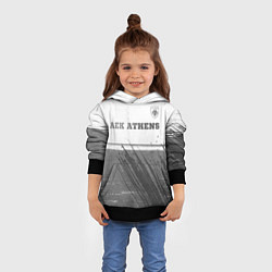 Толстовка-худи детская AEK Athens - white gradient посередине, цвет: 3D-черный — фото 2