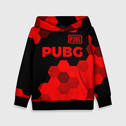 Толстовка-худи детская PUBG - red gradient посередине, цвет: 3D-черный