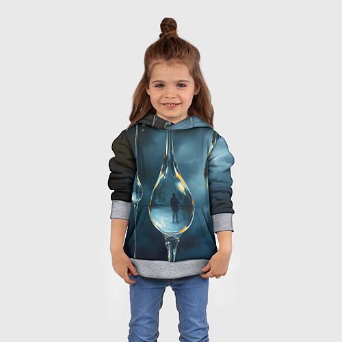 Детская толстовка Люди в каплях / 3D-Меланж – фото 4