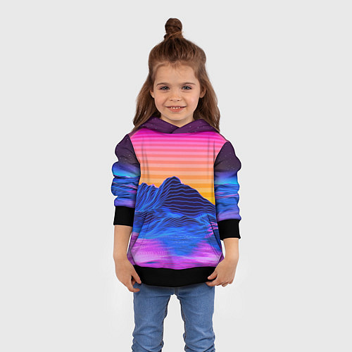 Детская толстовка Неоновый закат / 3D-Черный – фото 4