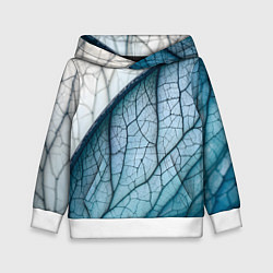 Толстовка-худи детская Листья с прожилками, цвет: 3D-белый