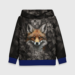 Толстовка-худи детская Внимательный лис, цвет: 3D-синий
