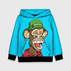 Толстовка-худи детская NFT smile ape, цвет: 3D-черный