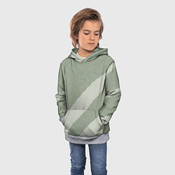 Толстовка-худи детская Светлый серо-зелёный абстрактный, цвет: 3D-меланж — фото 2