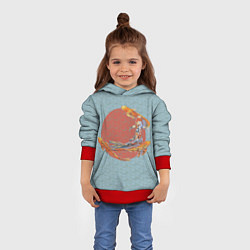 Толстовка-худи детская Рыба карпы кои, цвет: 3D-красный — фото 2