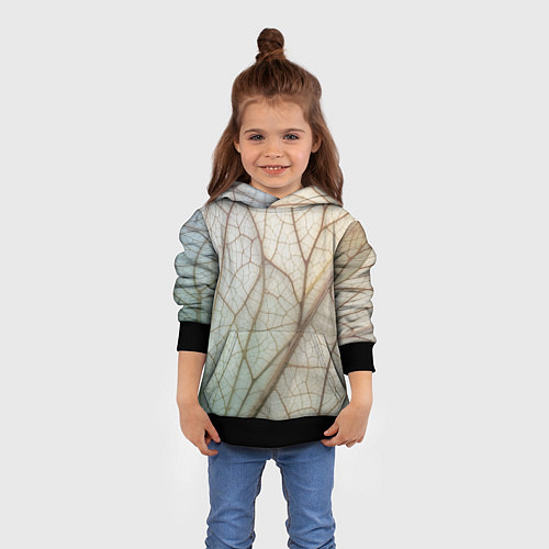 Детская толстовка Прожилки листика / 3D-Черный – фото 4
