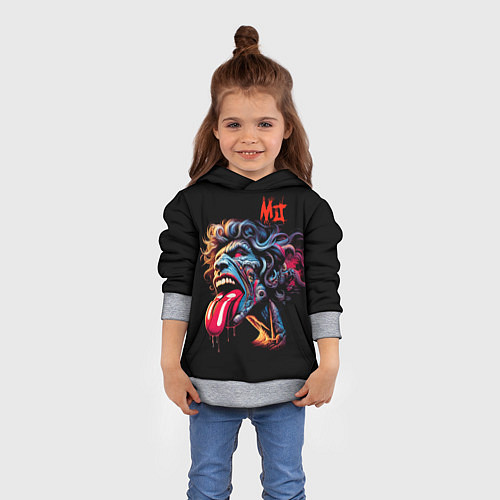 Детская толстовка Mick Jagger - Rolling Stones / 3D-Меланж – фото 4