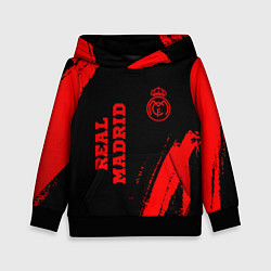 Толстовка-худи детская Real Madrid - red gradient вертикально, цвет: 3D-черный
