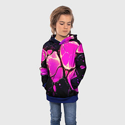Толстовка-худи детская Розовые пятна в текстуре, цвет: 3D-синий — фото 2