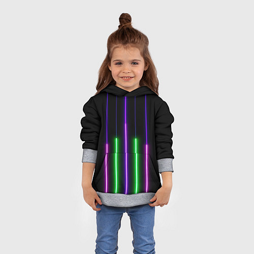 Детская толстовка Color Purple green pink / 3D-Меланж – фото 4