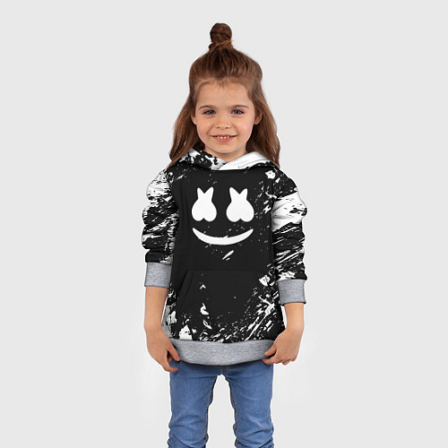 Детская толстовка Marshmello брызги красок / 3D-Меланж – фото 4