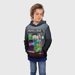 Толстовка-худи детская End and peace - Minecraft, цвет: 3D-синий — фото 2
