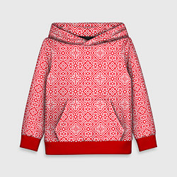 Толстовка-худи детская Славянский узор - орнамент, цвет: 3D-красный