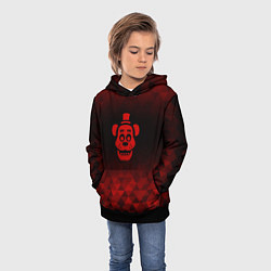 Толстовка-худи детская FNAF red poly, цвет: 3D-черный — фото 2