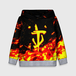Толстовка-худи детская Doom огненное лого, цвет: 3D-меланж