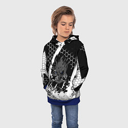 Толстовка-худи детская Samurai соты краски, цвет: 3D-синий — фото 2