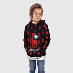 Толстовка-худи детская Игра в кальмара x амонг ас, цвет: 3D-белый — фото 2