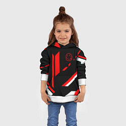 Толстовка-худи детская Nirvana текстура полосы, цвет: 3D-белый — фото 2