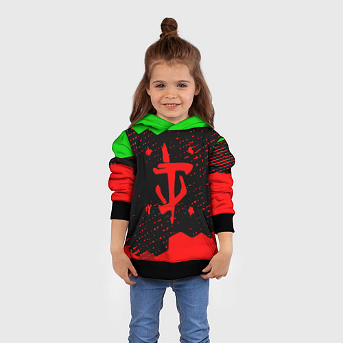 Детская толстовка Doom лого соты текстура / 3D-Черный – фото 4