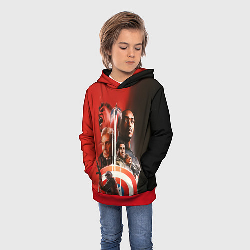 Детская толстовка Капитан Америка Новый мир / 3D-Красный – фото 3